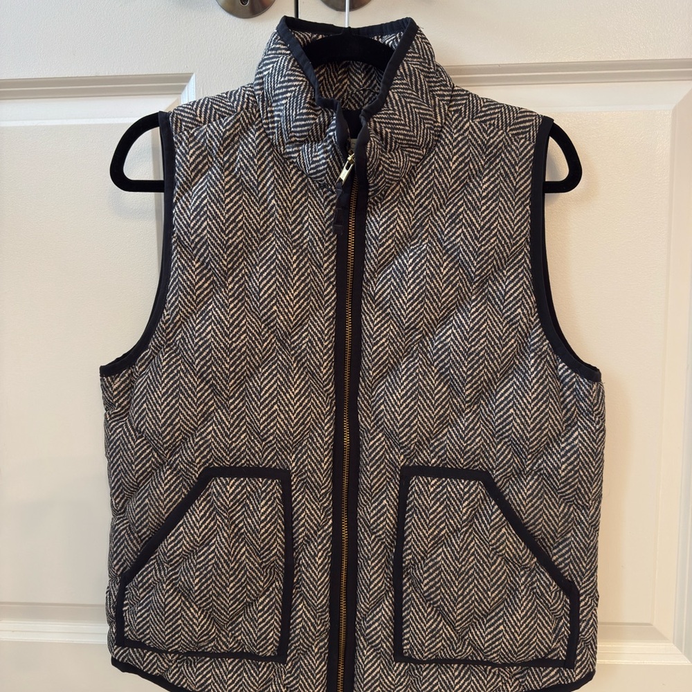J Crew Herringbone Puffer Vest